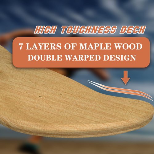 ROKENPOY 3 PCS Blank Skateboard Decks, 8 x 31 inch 7-Layer Maple Double-Tail Skateboard, Ideal for Painting, and Wall Decoration
