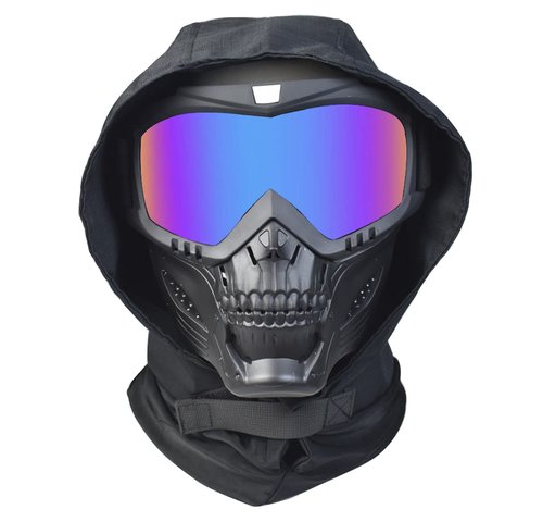 Airsoft Mask Balaclava Full Face and Detachable Anti Fog Airsoft Goggles Military Outdoor Sport CS Tactical Paintball Mask Face Eye Protection Headgear Mask (Blue)