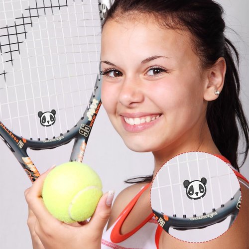 Lwuey Tennis Racket Dampeners, Cartoon Vibrations Dampener Cute Animals Pattern Fun Shocking Absorbers Sports Ball Racquet Take Silica Gel Accessories for Absorber Outdoor 4PCS(Panda Bear Claw)