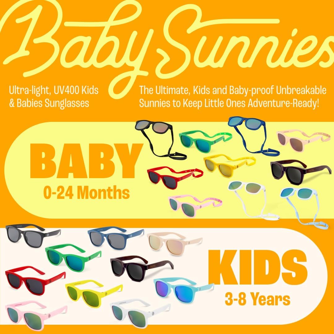 Polarized Baby Sunglasses - Unbreakable Flexible Infant Shades With Strap | For Toddlers 0-24 Months