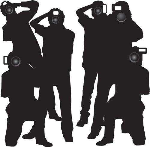 Beistle 2-Count Paparazzi Cutouts, Thin Printed Clear Plastic Hollywood Photographers Wall Backdrop Decorations, Awards Night Decor & VIP Celebrity Photo Prop for Parties, 5' 3"