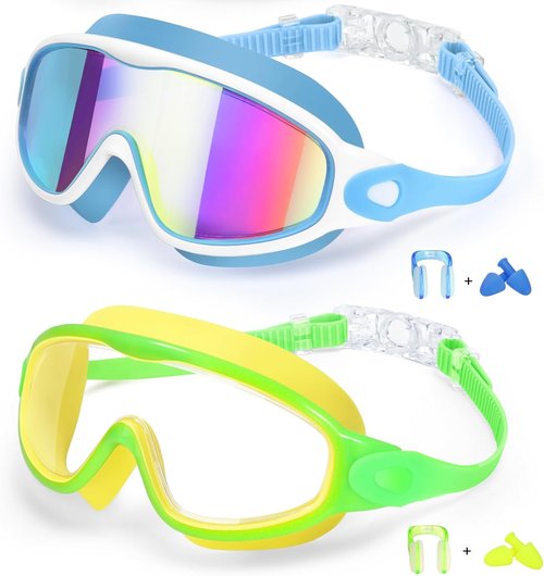 EverSport Kids Swimming Goggles - Anti-Fog Swim Goggles for Ages 3-15 | 2 Pack