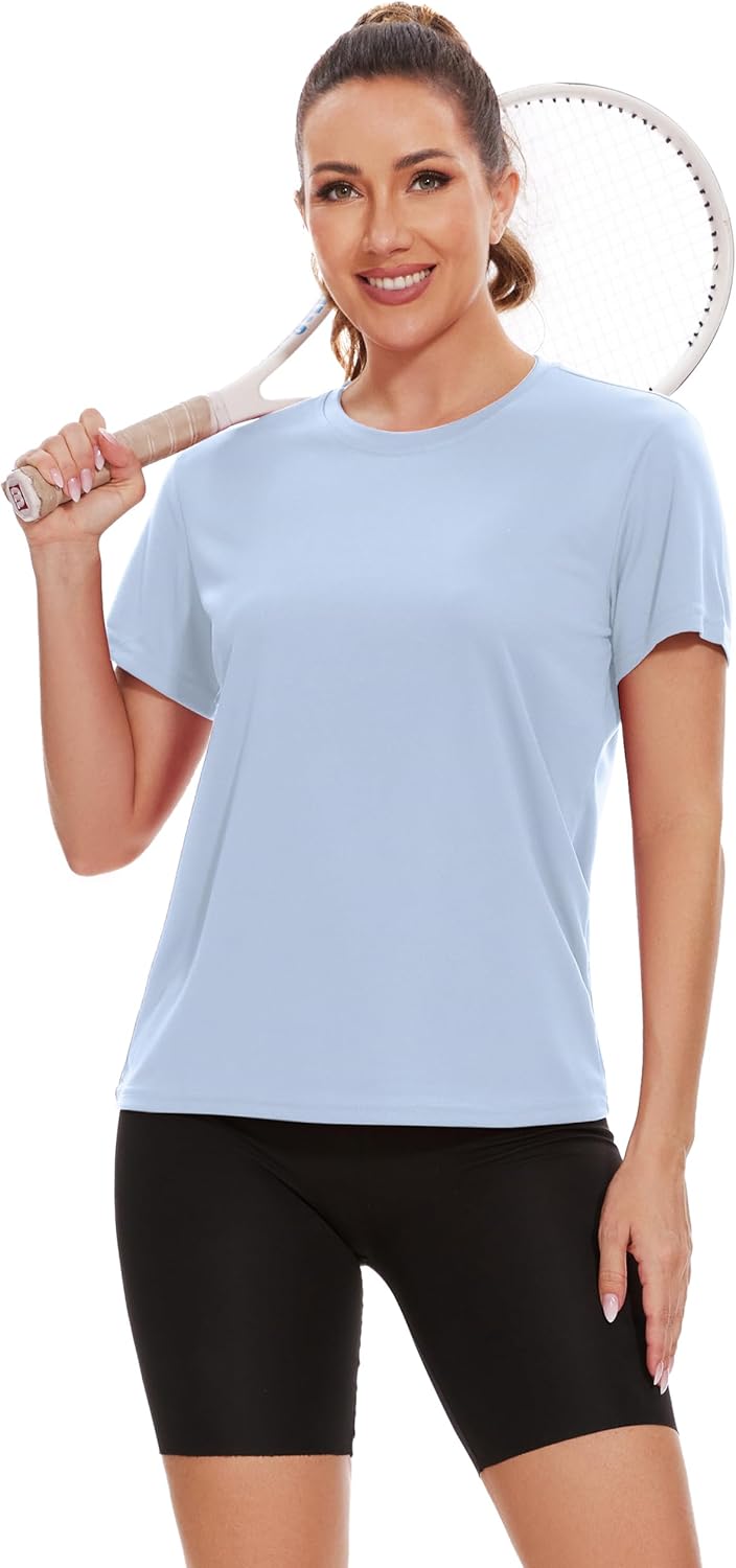 Skiennix Women's Athletic T-Shirts - 6 Pack Short Sleeve UPF Sun Protection Quick-Dry Tees | Perfect for Yoga & Running