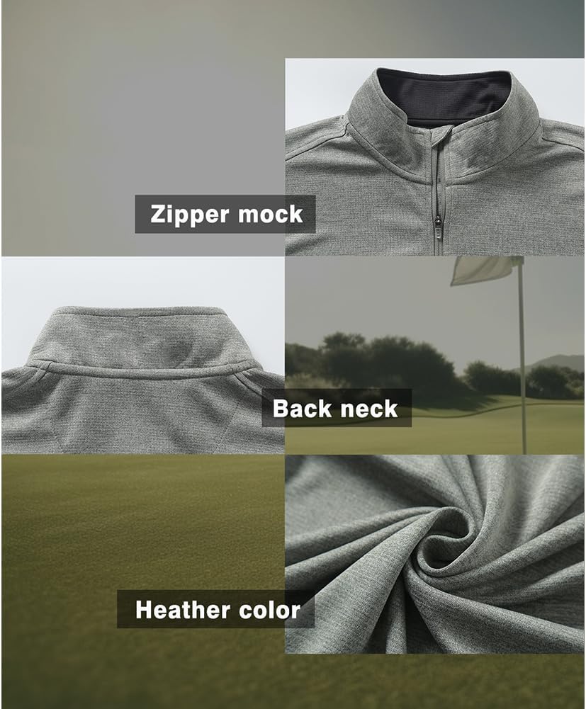 Skiennix Long Sleeve Golf Shirt - 1/4 Zip Pullover with UPF 50 Sun Protection | Lightweight Athletic Fit