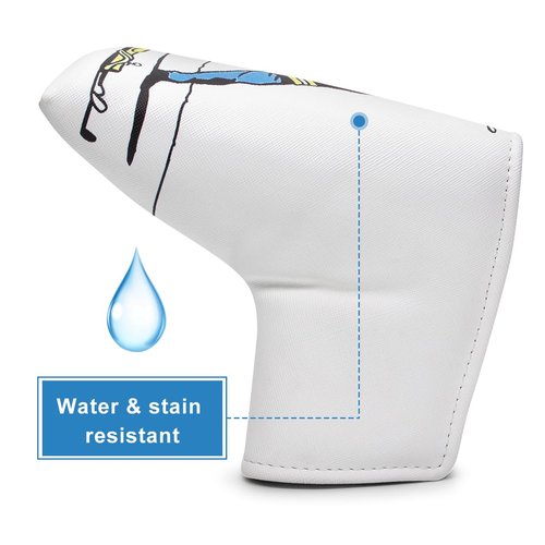 Barudan Golf Funny Putter Head Cover Headcover Premium Leather Golf Blade Putter Cover Magnetic Gift for Men Golfer
