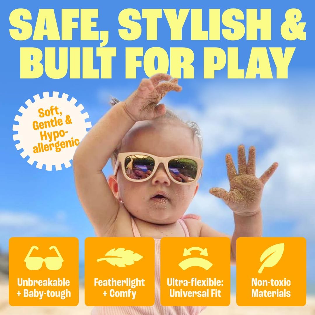 Polarized Baby Sunglasses - Unbreakable Flexible Infant Shades With Strap | For Toddlers 0-24 Months