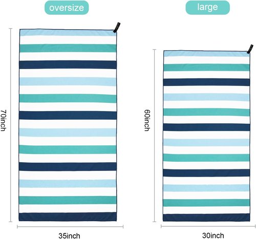 Exclusivo Mezcla Large Microfiber Beach Towel - Quick Dry, Lightweight & Sand-Free | Green, 30x60 Inches