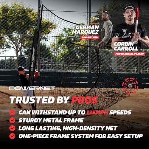 Black 8x8 FT Softball & Baseball Hitting Net - Portable Training Equipment