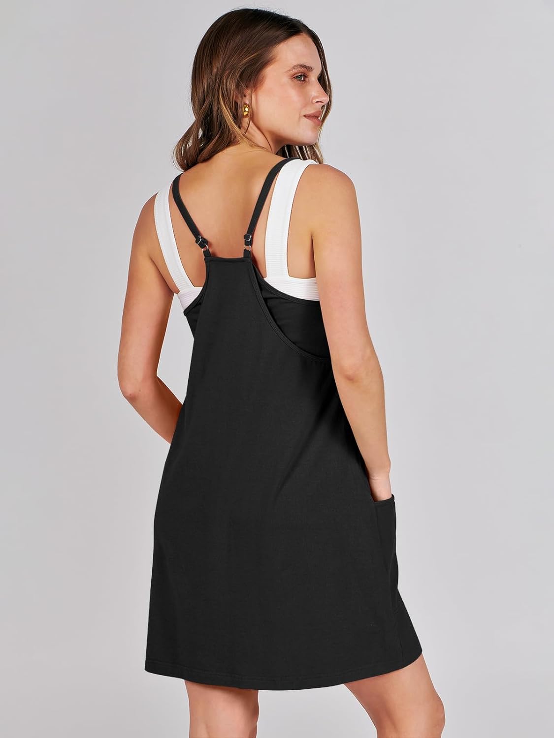Caracilia Women's Athletic Mini Dress - Casual Sleeveless Romper with Built-In Shapewear | Perfect for Summer Workouts