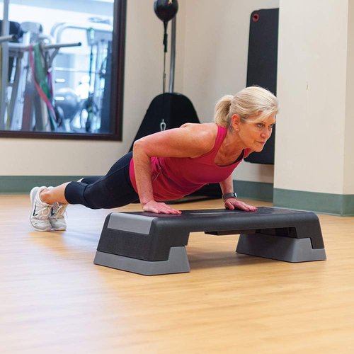 Body Sport® Aerobic Step Platform - Versatile Workout Equipment for Step Aerobics - Gray/Black