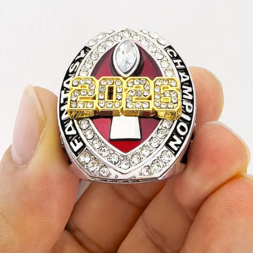 guancrown 2026 Fantasy Football Championship Ring Award Prize Trophy Sports Winner MVP FFL Ring (Ring and Stand, Size 10)