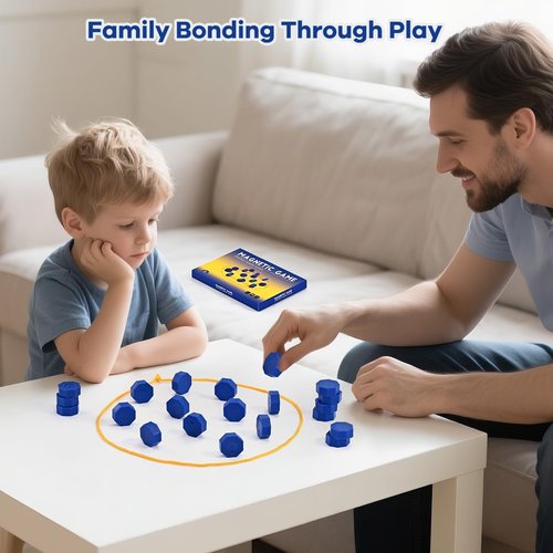 Bameca Magnetic Chess Game - Full-Size Stones for Family Fun | Travel-Friendly Strategy Game for All Ages