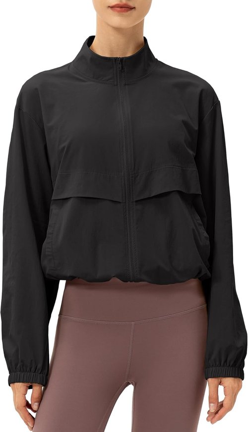 Locachy Women's Lightweight Athletic Jacket - Zip Up, Windproof, Sun Protection | Ideal for Outdoor Workouts