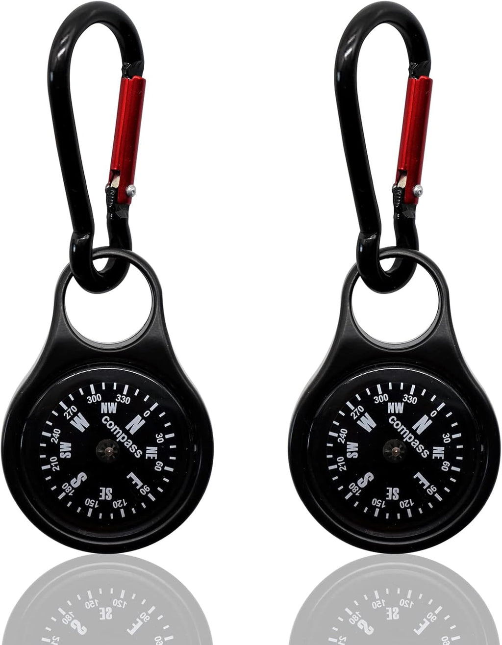 Sanung C-50 Mini Survival Compass - 2-Piece Zinc Alloy Clip-On Keychain Holder for Outdoor Adventures