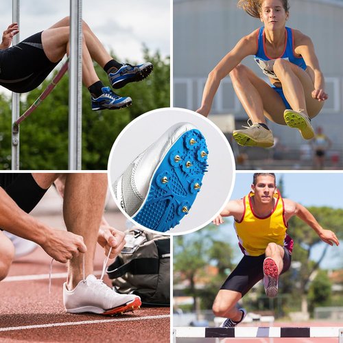 1/4 Inch Track Spikes, 220pcs Alloy Steel Track and Cross Country Spikes Golf Shoe Spikes with Spike Wrench, Replacement Spikes for Sprint Sports Short Running Track Shoes (110 Black + 110 Gold)