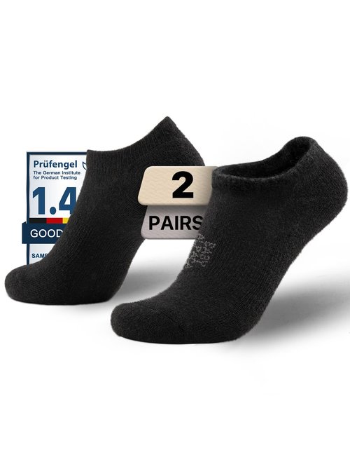 Juclise Alpaca Wool Any Season No Show Midweight Merino Outdoors Socks Men&Women Moisture Wicking Hiking Cushioned Breathable (US, Alpha, Large, Regular, Regular, Classic Black)