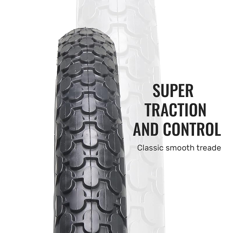 2-Pack 26x2.125 Cruiser Tire Set with Tubes & Levers - White Wall, Knobby Tread (Variation: White Sidewall+26x2.125)