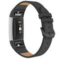 Leather Band for Fitbit Charge 2 - Simpeak Genuine Leather Wrist Strap, Black