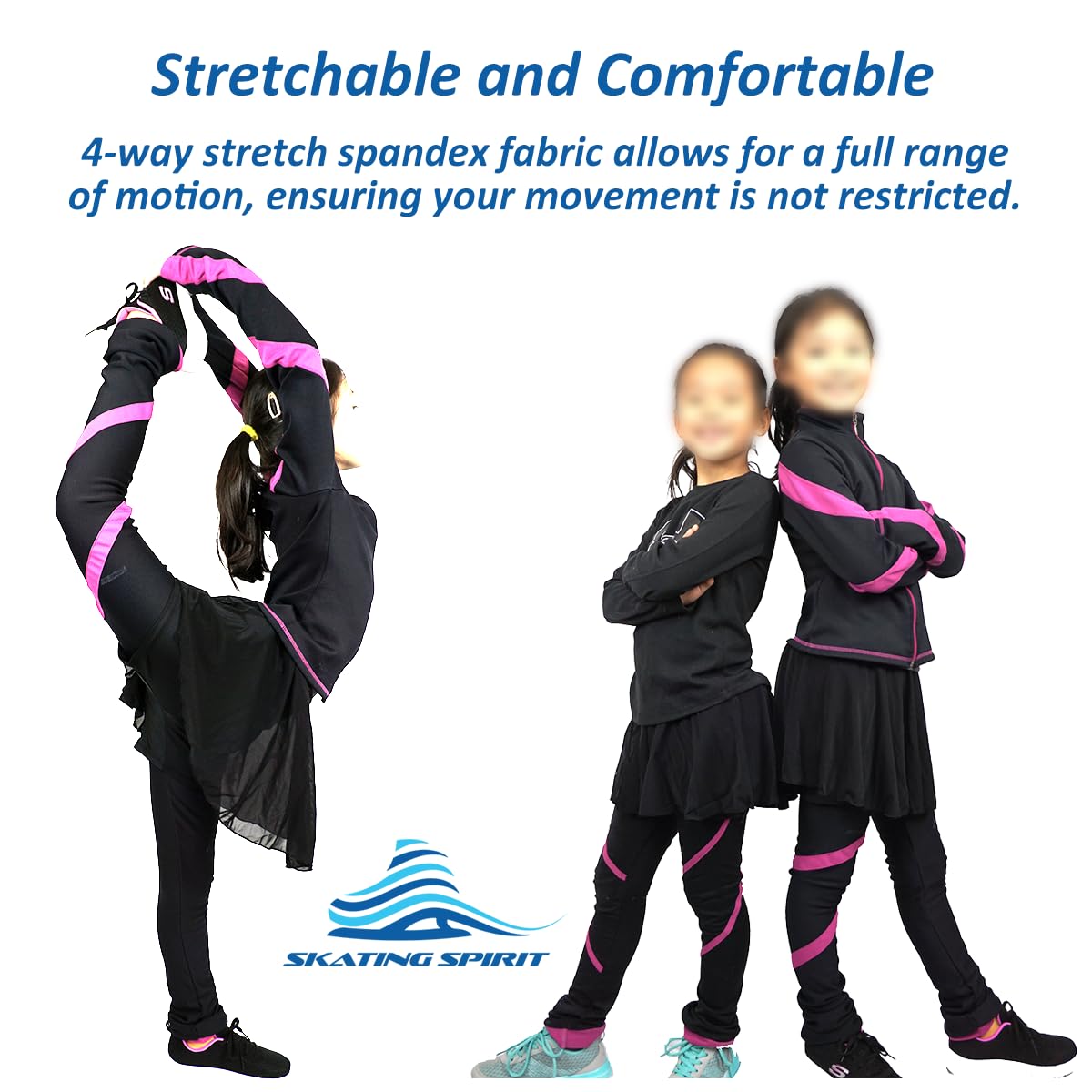 SKATING SPIRIT Padded Skating Shorts Protective Crash Pants Built-in Mash Skirt Covering Tailbone Hip Butt Pad (M)