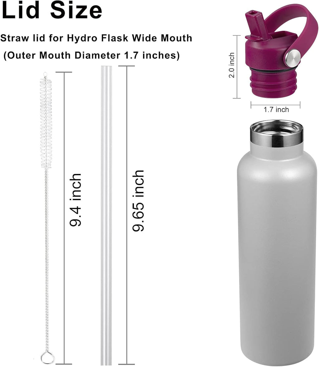 Regine Switzerland Straw Lid for Hydro Flask Standard Mouth - Fits 21/24 oz Water Bottles