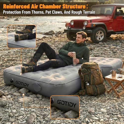 GOTIDY SUV Air Mattress for Large & Mid-Size Vehicles Camping Bed with Built-In Pump
