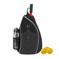 57lilina Pickleball Sling Bag - Lightweight Crossbody Design Holds 2 Paddles & 6 Balls - Ventilated Water Bottle Holder, Multiple Compartments - Fit for Drills, Casual Play & Travel Black