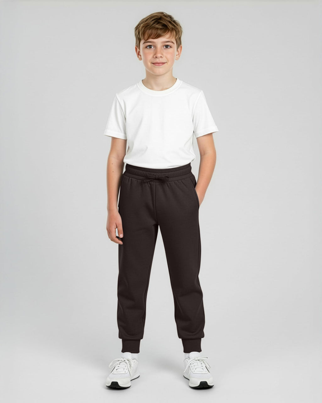 Real Essentials 3 Pack: Boys' Cotton Fleece Jogger Sweatpants - Active Athletic Youth Pants for Teens with Pockets-Set 14,M(12-14)