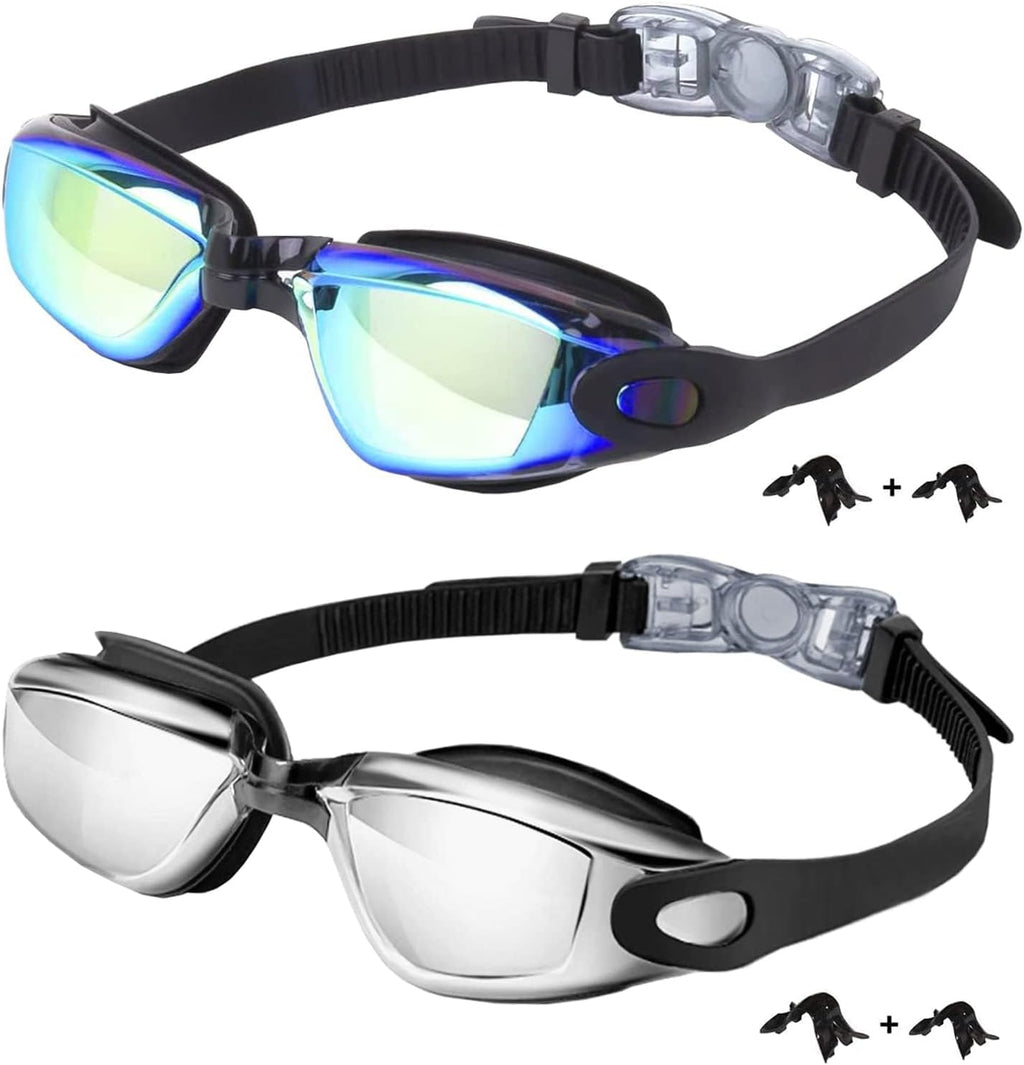 Skiennix Kids Swim Goggles - Anti-Fog, Leak Proof & UV Protection | 2 Pack for Ages 3-14