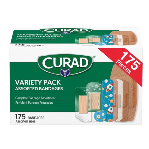 Curad Family Bandage Variety Pack - Waterproof, Flex-Fabric, Heavy Duty | 175 Count, 4 Styles Included
