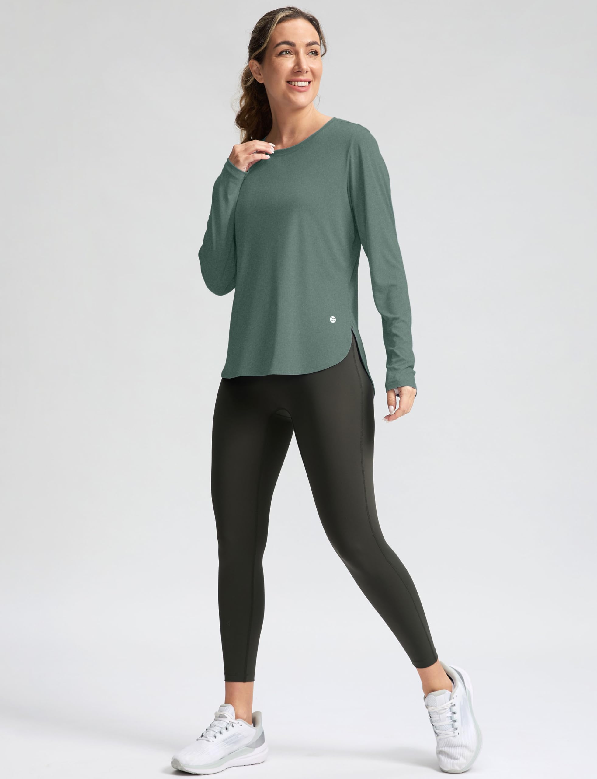 Women's Sun Shirts UPF 50+ Long Sleeve UV Protection Shirt Lightweight Quick Dry Workout Hiking Tops for Women(Malachite Green,XL)