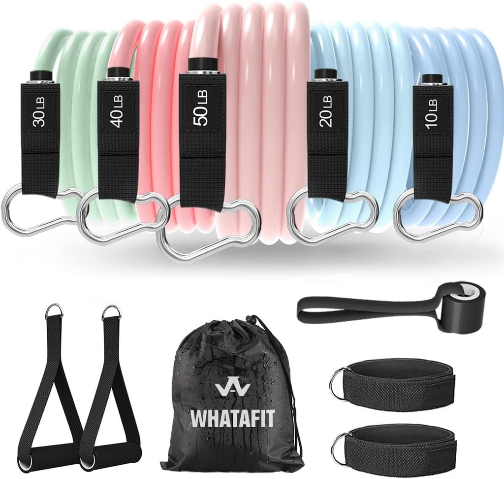 WHATAFIT Resistance Bands - Versatile Exercise Bands with Handles for Strength Training | Home Gym Equipment