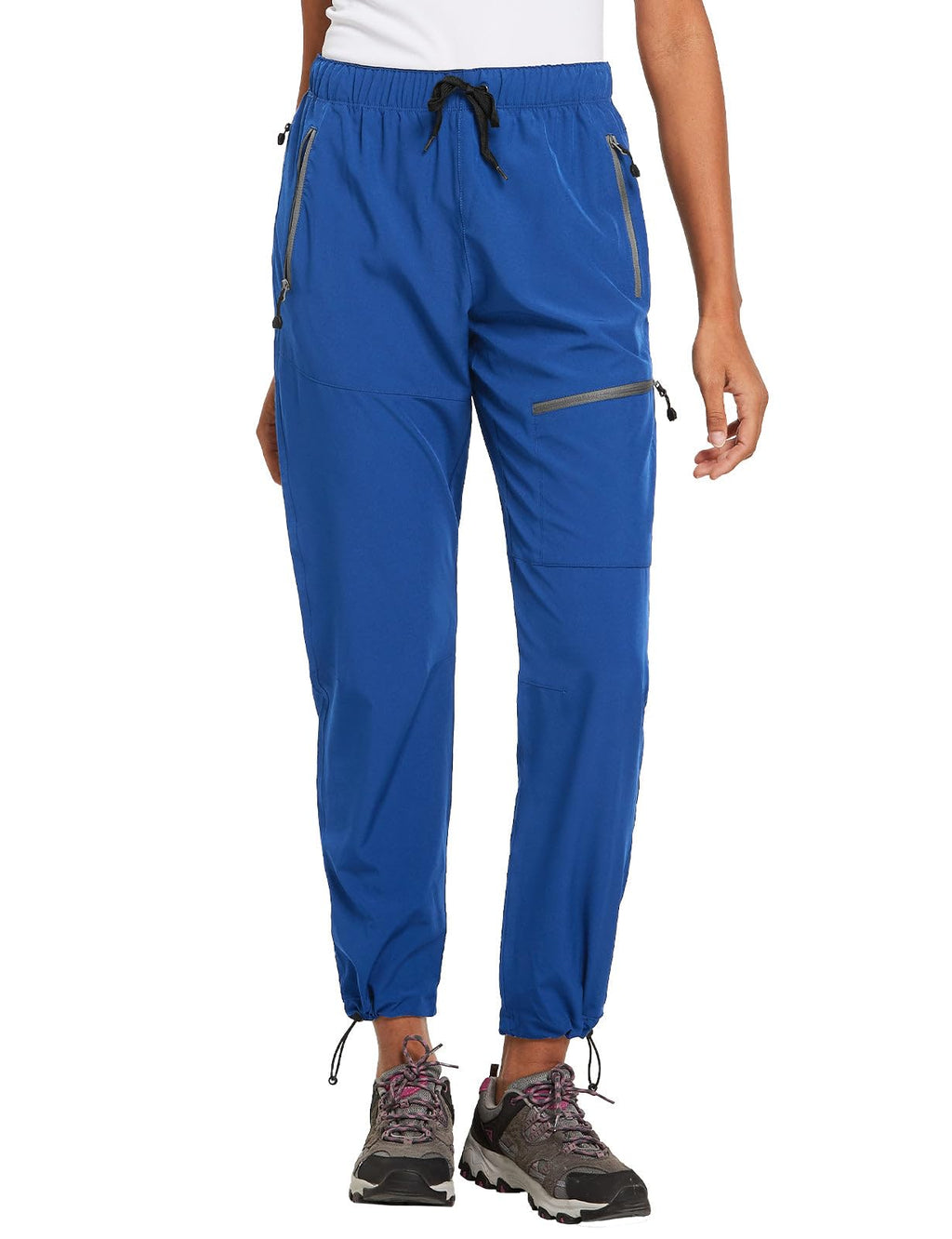 baleaf Travel Pants Women Hiking Long Tall Lightweight Quick Dry Water Resistant Cargo Pants 31'' Trip 31''-Bayou Blue S