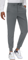 JWM Men's Stretch Golf Joggers - Slim Fit Tapered Pants with Belt Loops | Casual Business Travel Wear