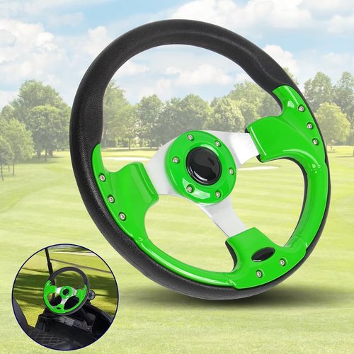 SPAORCCO Universal Golf Cart Steering Wheel fit most EZGO TXT RXV, Club Car DS Precedent, Yamaha G8 G9 G11 G14 G16 G19 G21 G22 G29 Drive Golf Cart…