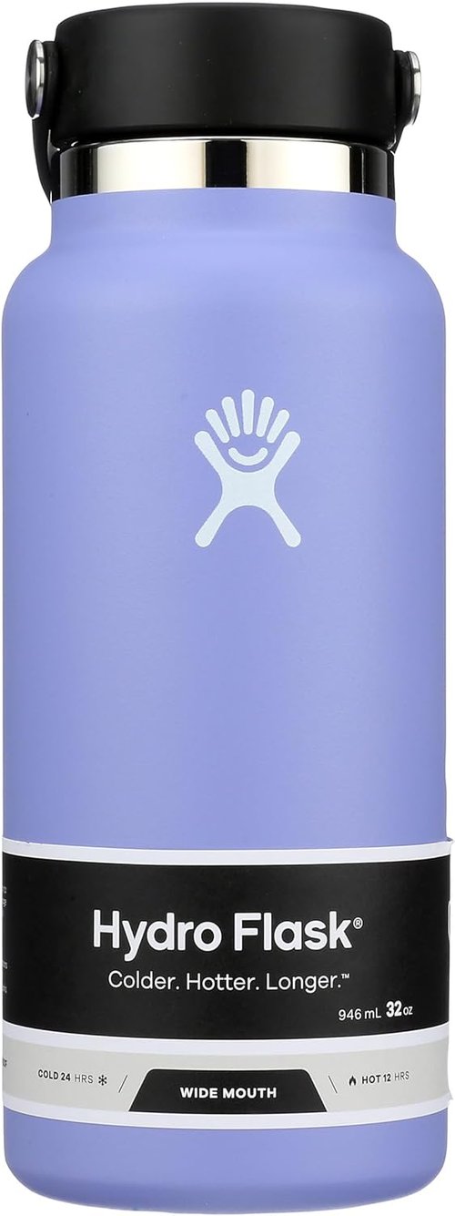 Hydro Flask 32 Oz Wide Mouth Water Bottle - Flexible Cap in Lupine Color