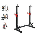 BESTHLS Adjustable Squat Rack Stand with Barbell Rack, Weight Plate Holder, J Hooks,Dip Bar Station for Bench Press Strength Training Max Load 550LBS Suitable for Gym and Home Fitness