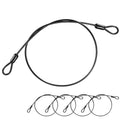M METERXITY 5-Pack Security Cable Lock, 2FT 3mm PVC Coated Stainless Steel Luggage Lock Wire Rope with Double Loop for Travel/Gate/Bike, Cut-Resistant Braided Steel Cable [Black]