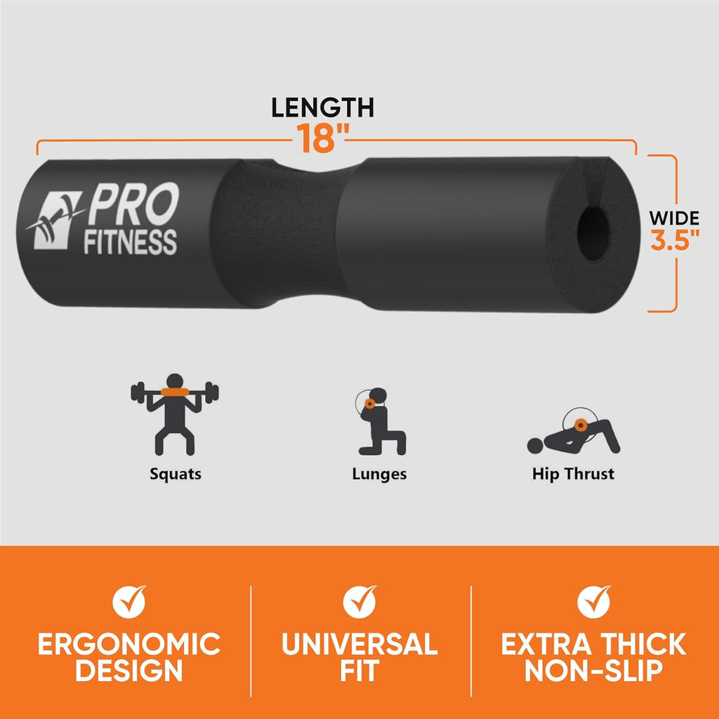 ProFitness Barbell Pad - Cushioned Hip Thrust Pad for Squats & Lunges | Fits Olympic & Standard Bars