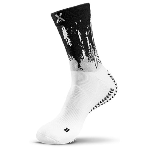 GEARXPro – Padel, Pickelball Socks – Stability & Performance Boost – Reduced Distortions – Heel Protection & Comfort Fit (US, Alpha, Large, Regular, Regular, White Black)