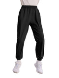 PATPAT Boys Ultra-Soft Quick-Dry Athletic Pants with Pockets & Inner Drawcord, Lightweight Joggers for Sports Training, Black, S