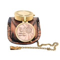 Brass Compass 'Not All Those Who Wander are Lost' Personalized Compass with Leather Case - Inspirational Compass for Wanderer Traveler Graduation Gift Birthday Gift Travel Gift