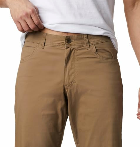 Columbia Men’s Rapid Rivers Pants - Brown, 36W x 32L, Sun Protection, Stretch Cotton