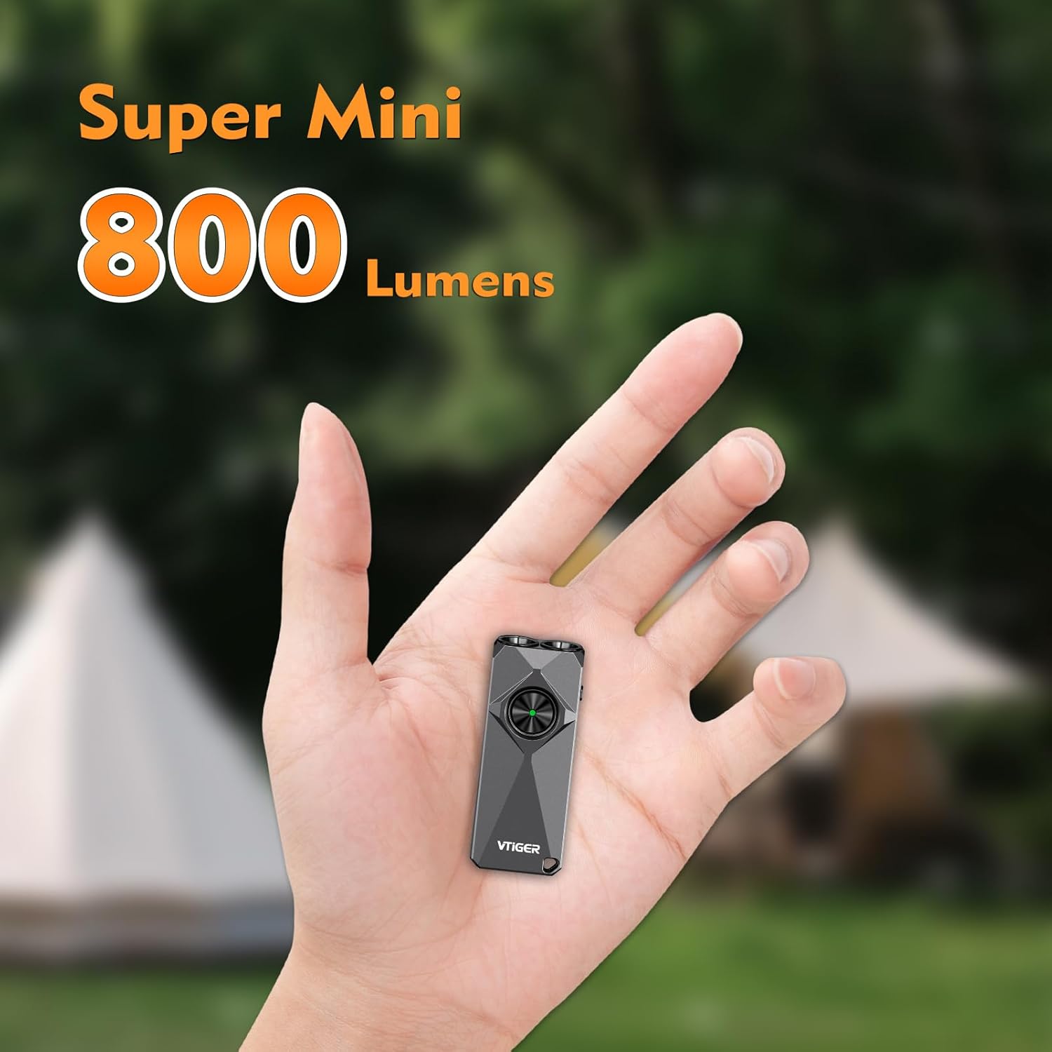 VTIGER K1 Keychain Flashlight - 800 Lumens USB Rechargeable Mini EDC Light | Compact & Portable Design