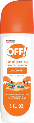 OFF! FamilyCare Insect Repellent Spray - Unscented Formula with Aloe Vera, 7% DEET, 6 oz