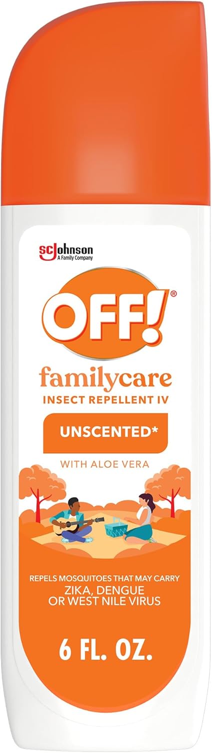 OFF! FamilyCare Insect Repellent Spray - Unscented Formula with Aloe Vera, 7% DEET, 6 oz