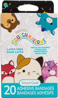 Squishmallows Adhesive Bandages - Latex Free Regular Shape | 20 Count for Gentle Care