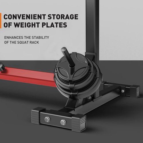 Elevens Squat Rack Stand Adjustable Bench Press Rack Barbell Rack Stand Multi-Function Weight Lifting Rack for Home Gym Strength Training, 42 inches (A-YD11010)