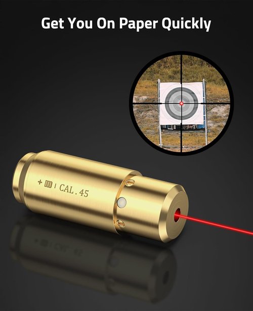 CVLIFE Red Laser Bore Sight - Compatible with 223, 5.56mm, 9mm, .243, .308, 12 Gauge, 7.62x39mm, .45 ACP - Batteries Included