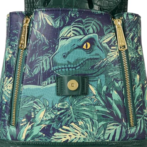 Jurassic World Mini Backpack - Dinosaur Faux Leather Design, Adjustable Straps