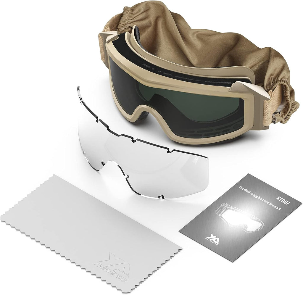 Xaegistac Tactical Airsoft Goggles - Anti-Fog Military Safety Glasses for Shooting & Hunting